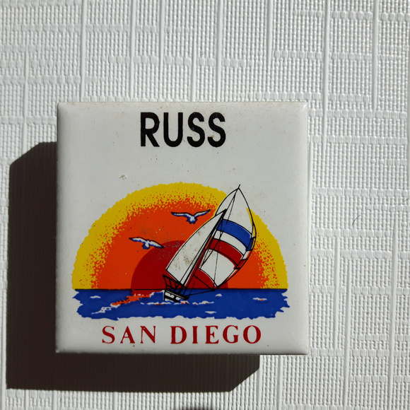 Vintage Russ name fridge magnet San Diego - Picture 2 of 3
